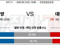 05월 31일 K리그 1 FC 안양 대전 시티즌 K리그분석